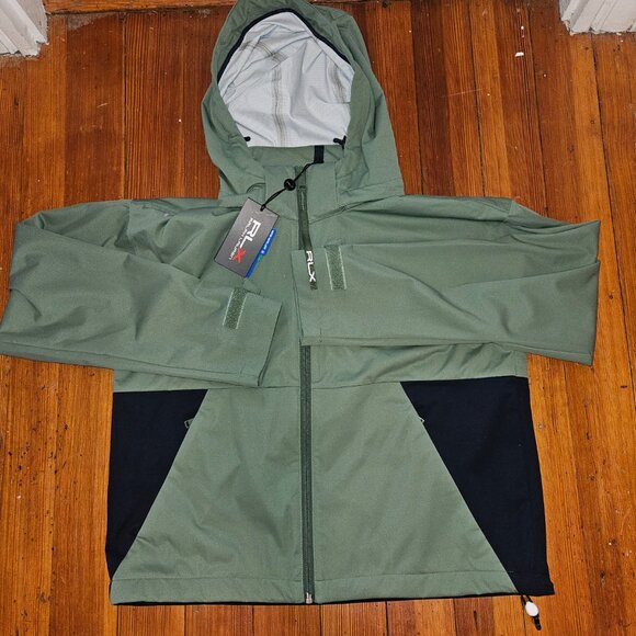 RLX Ralph Lauren Golf Packable Water-Repellent Hooded Jacket SM Green $268- - Picture 11 of 14